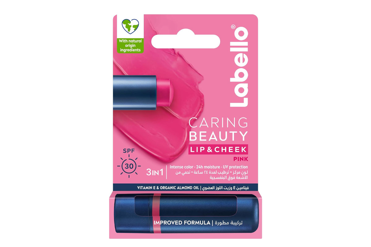 LABELLO CARING BEAUTY LIP AND CHEEK SPF 30 - 3IN1 PINK 4.8GM - Berlin Pharmacy