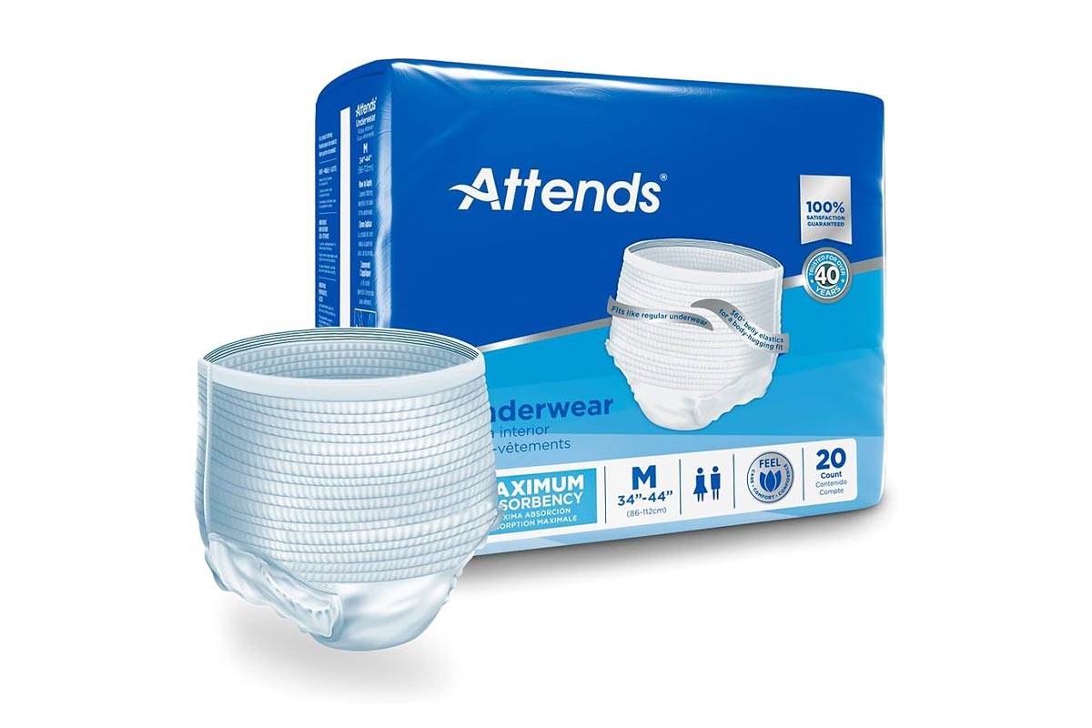 اتيندس حفاضة ملابس داخلية لسلس البول للبالغين مقاس متوسط ​​(34-44) 20 قطعة - صيدلية برلين